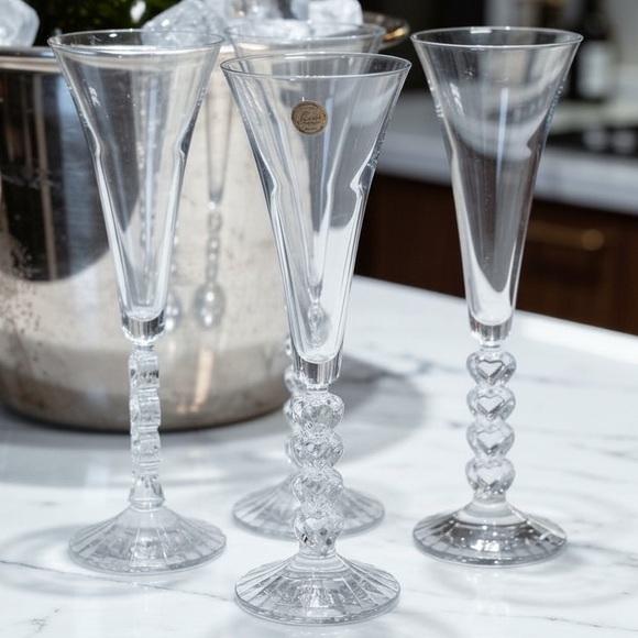 Cristal D’argues Other - Cristal d'Arques Champagne France Forever Heart Toasting Flutes (Set of Four)